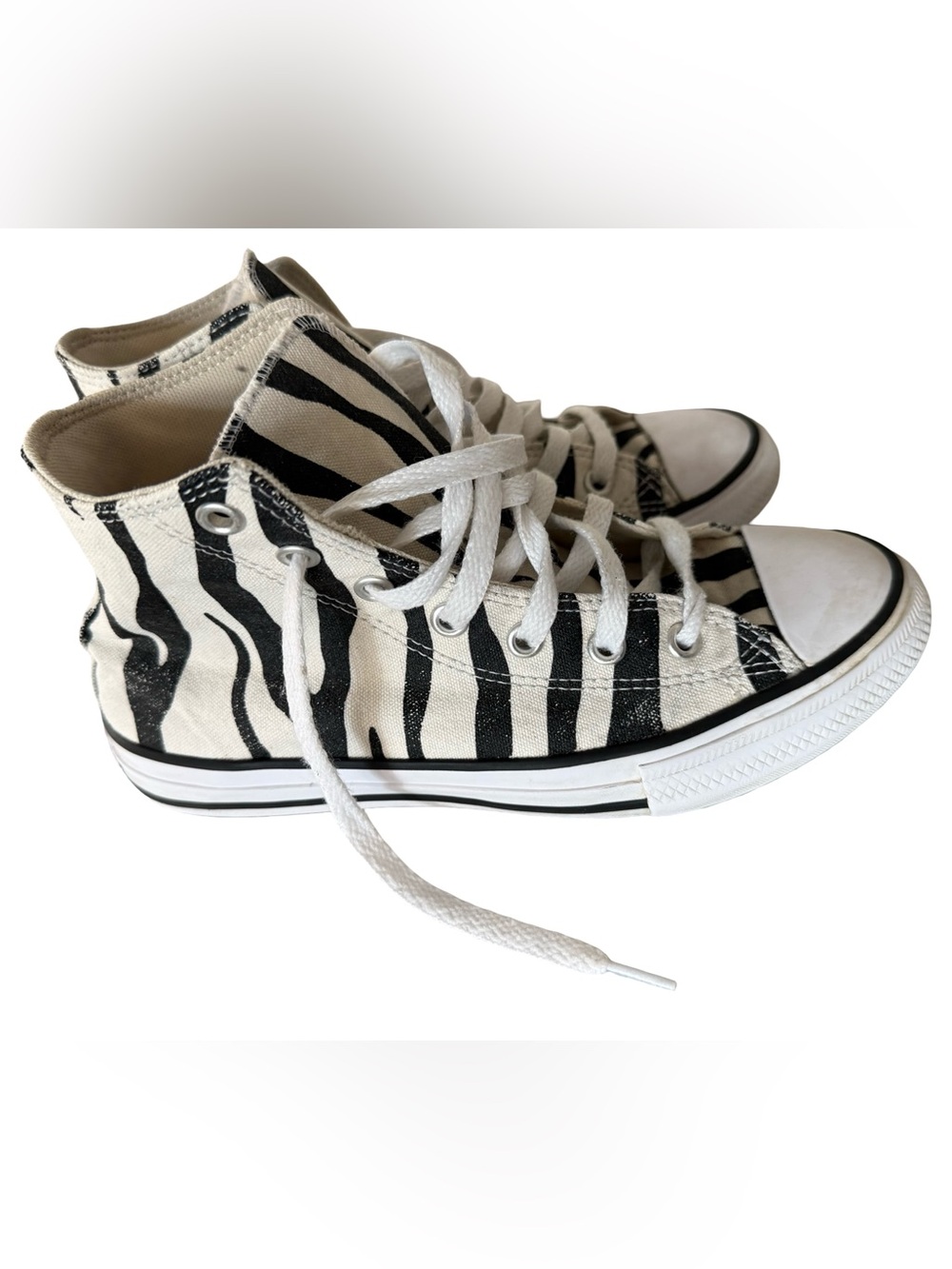 Converse Kids High-Top Zebra Canvas Sneakers - Black & White